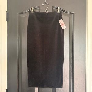 Whistles Black Velvet Jersey Tube Skirt